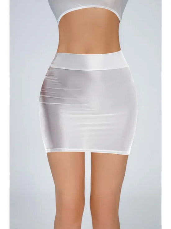 Glossy High Waist Mini Skirt