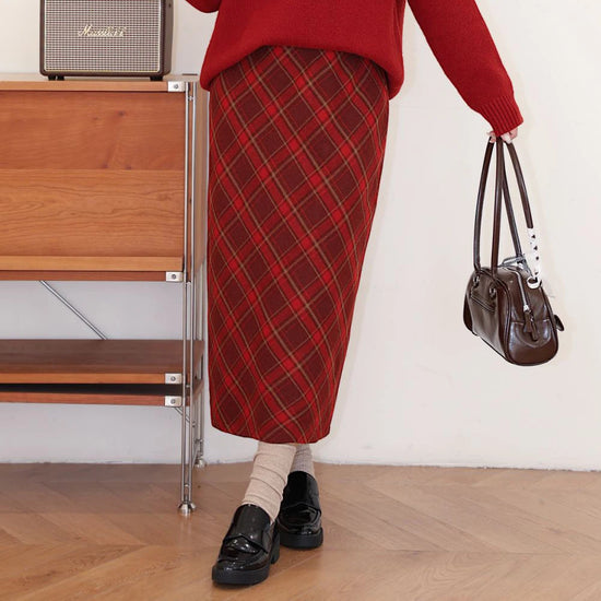 Vintage A-Line Plaid Skirt
